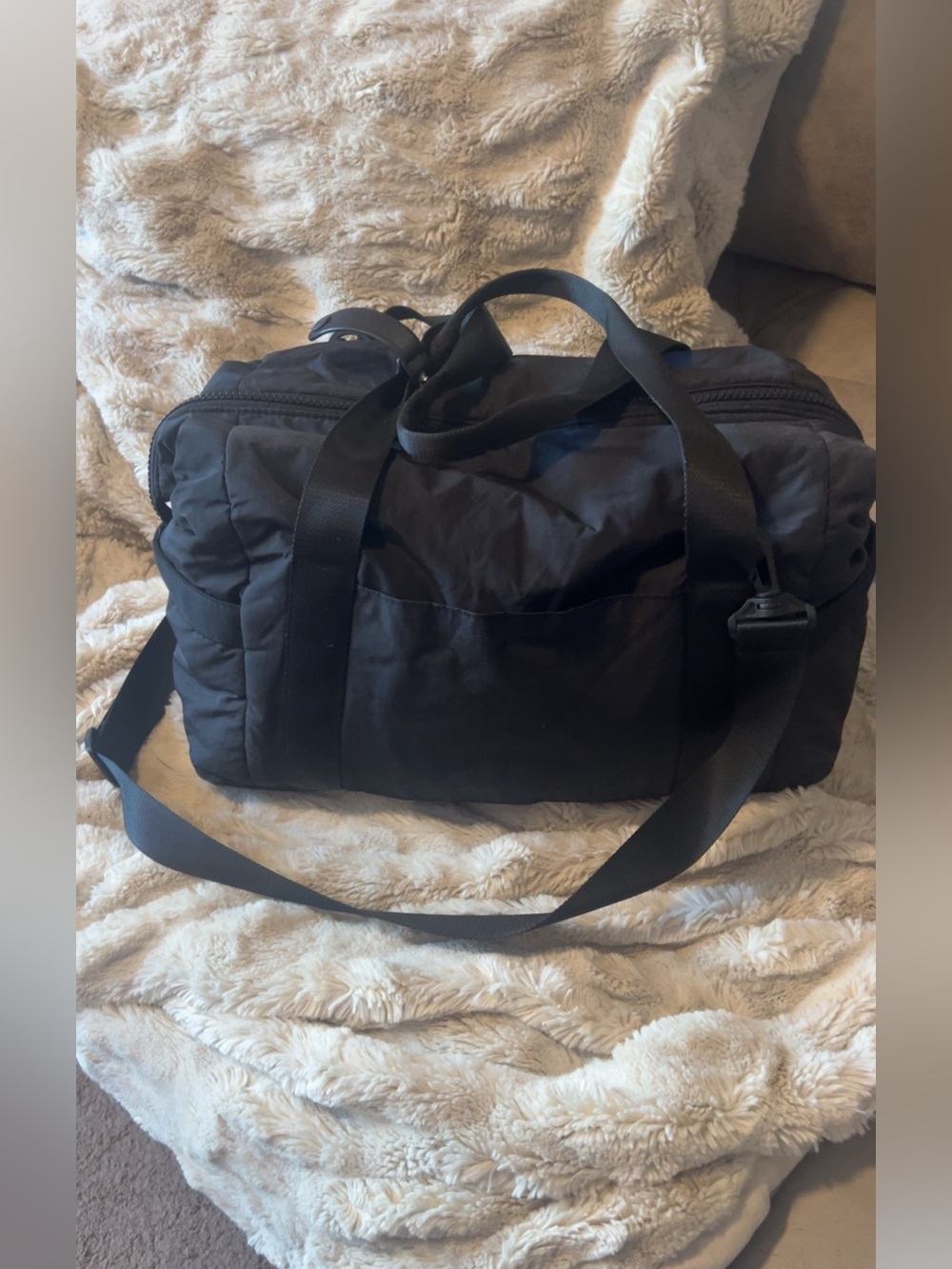 Bagsmart | Black Nylon Quilted Weekender Bag Duffel Travel Women’s